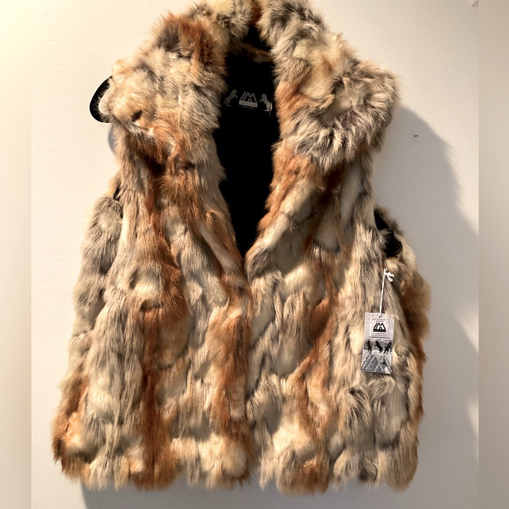 Imposter Signature (Nordstrom) Luxe Faux Fur Vest Size Large